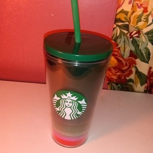 Starbucks CHRISTMAS GREEN & RED 2022 Holiday Travel Tumbler WITH Lid - Picture 1 of 9